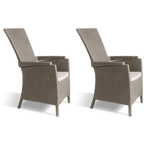 Chaises De Jardin Inclinables Vermont 2 Pcs Cappuccino Allibert - Brun