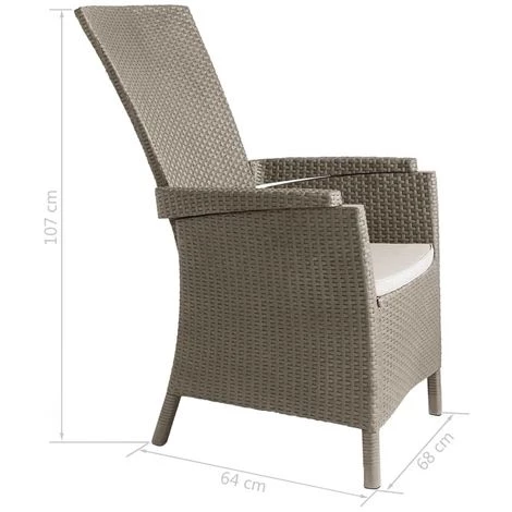 Chaises De Jardin Inclinables Vermont 2 Pcs Cappuccino Allibert - Brun – Image 2