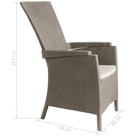 Chaises De Jardin Inclinables Vermont 2 Pcs Cappuccino Allibert - Brun – Image 3