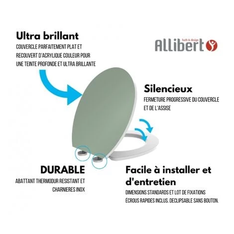 ALLIBERT Abattant WC Couleur Vert De Gris - Kristal – Image 3