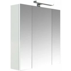 Allibert - Armoire De Toilette éclairante 70 Cm 3 Portes Miroirs Blanc Brillant Prise UTE - JUNO