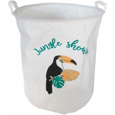 ALLIBERT Panier à Linge En Polycoton TOUCAN - 38 X 49 X 38 Cm - Decor