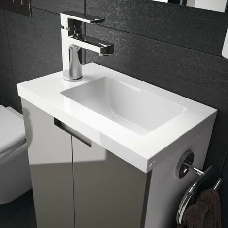 Meuble Lave-mains Closy Pack Avec Miroir Gris Anthracite Brillant L 40 X H 60 X P 25,2 Cm - Allibert - Anthracite – Image 3