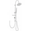 ALLIBERT Colonne De Douche JUBBA - Pommeau De Tête Orientable Diamètre 20cm Et Douchette 1 Jet En ABS Chromé - Chromé Brillant