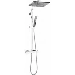 ALLIBERT Colonne De Douche Pommeau De Tête Carré Extra Large 30 Cm En ABS Chromé SANAGA - Chromé Brillant