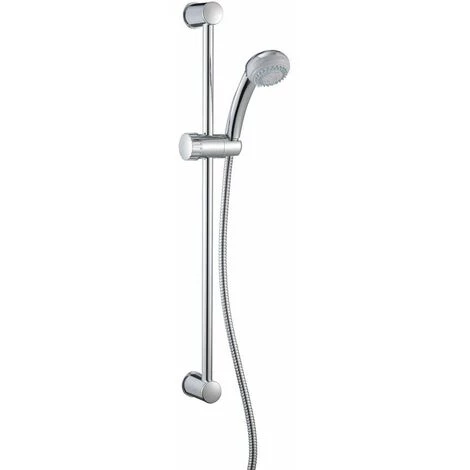 ALLIBERT Set De Douche Avec Douchette 3 Jets, Flexible Et Barre De Douche Chromée MELO 3 - Chromé Brillant