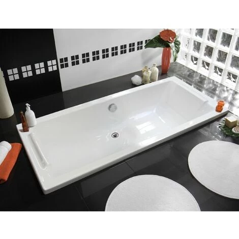 ALLIBERT Baignoire Rectangulaire SQUARE 180 X 80 Cm - Blanc Brillant – Image 2
