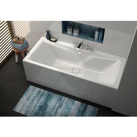 ALLIBERT Baignoire Rectangulaire Double Dos SYLENE DUO 180 X 80 Cm - Blanc Brillant – Image 2