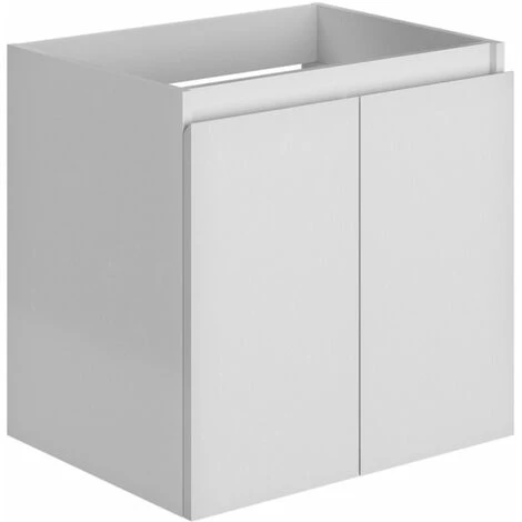 ALLIBERT Meuble De Salle De Bain LIVO 2 Portes 60 Cm Avec éclairage LED 6 W Et Miroir Blanc Brillant - Blanc