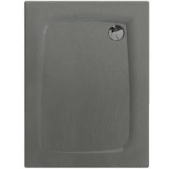 ALLIBERT Receveur De Douche Extra-plat Texture Effet Pierre MOONEO RECTANGLE 100 X 80 Cm Gris - Gris Anthracite
