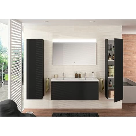 ALLIBERT Colonne De Salle De Bain Nordik Noir Ultra Mat 41 Cm - Noir – Image 3
