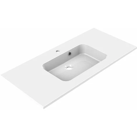 ALLIBERT Meuble De Salle De Bain NORDIK Noir Ultra Mat 100 Cm + Plan Vasque STYLE - Noir – Image 3