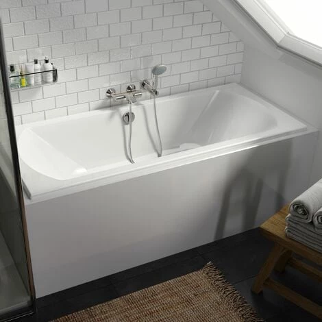 ALLIBERT Baignoire Rectangulaire Double Dos DIVA DUO 180 X 80 Cm - Blanc – Image 2