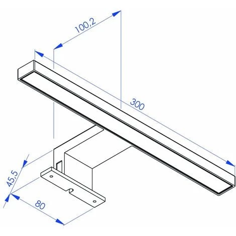 ALLIBERT Applique LED Pour Miroir De Salle De Bain RIGEL 4,8 W Couleur Silver - 30 X 4,3 X 10 Cm – Image 2