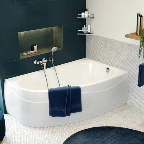 ALLIBERT Baignoire Asymétrique Gauche ELBA DUO 160 X 100 Cm - Blanc – Image 3