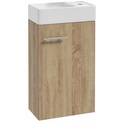 ALLIBERT Meuble Lave-mains MIKE PACK 40 X 68 X 22 Cm Couleur Chêne - Chêne