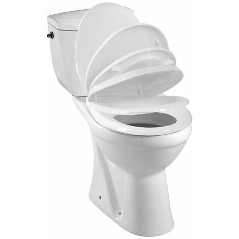 ALLIBERT Pack WC à Sortie Verticale KARMA - Mécanisme 3/6L, Alimentation D'eau Silencieuse - Blanc