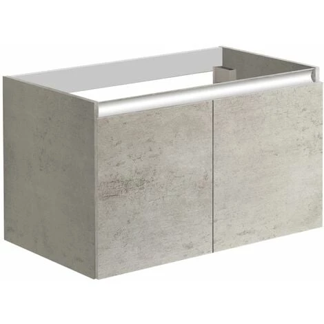 ALLIBERT Meuble Sous-vasque 80 Cm 2 Portes PESARO Béton Chicago - Béton Chicago