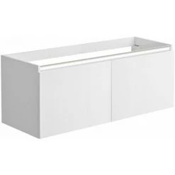 ALLIBERT Meuble Sous-vasque 120 Cm 2 Portes PESARO Blanc Alpin Brillant - Blanc Alpin