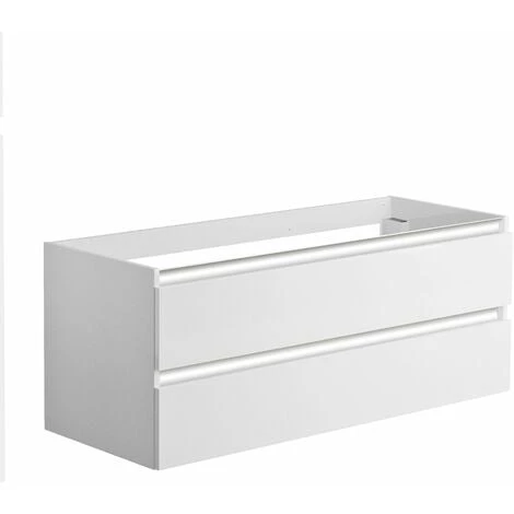 ALLIBERT Meuble Sous-vasque 120 Cm 2 Tiroirs PESARO Blanc Alpin Brillant - Blanc Alpin