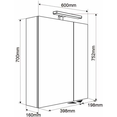 ALLIBERT Armoire De Salle De Bain 60 Cm Avec éclairage LED Et Bloc Prise JUNO 2 Portes Miroir Blanc Brillant - Blanc – Image 3