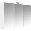 ALLIBERT Armoire De Salle De Bain 120 Cm Avec éclairage LED Et Bloc Prise JUNO 3 Portes Miroir Triptyque Blanc Brillant - Blanc
