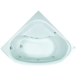 ALLIBERT Baignoire Balnéo D'angle LUCINA AQUAZEN 2 - 140x140 Cm - Blanc