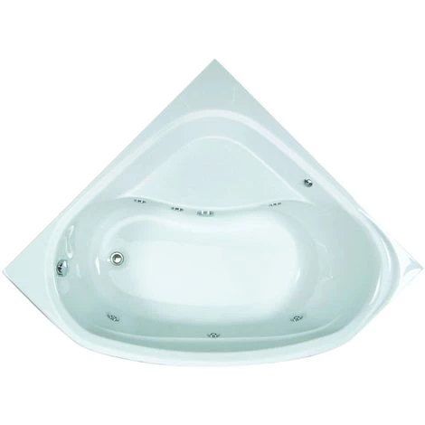 ALLIBERT Baignoire Balnéo D'angle LUCINA AQUAZEN 2 - 140x140 Cm - Blanc