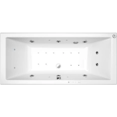 Baignoire Balnéo SPALLIBERT - Massage Air + Eau, Chromothérapie Et Aromathérapie 170 X 75 Cm - Blanc