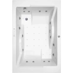 Baignoire Balnéo DUO SPALLIBERT - Massage Air + Eau, Chromothérapie Et Aromathérapie 180 X 120 Cm - Blanc