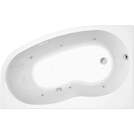 ALLIBERT Baignoire Balnéo ELBA DUO DROITE ESSENTIA - Massage Eau + Air- Tablier Acrylique Inclus 160 X 100 Cm - Blanc