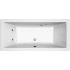 ALLIBERT Baignoire Balnéo Rectangulaire KANDO DOLCEA - Massage Eau + Air - Chromothérapie 180 X 80 Cm - Blanc