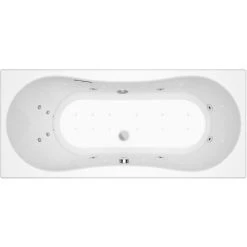 ALLIBERT Baignoire Balnéo INOA DOLCEA - Massage Eau + Air - Chromothérapie 180 X 80 Cm - Blanc