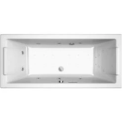 ALLIBERT Baignoire Balnéo Rectangulaire SQUARE INTENSEA - Massage Eau + Air - Chromothérapie 170 X 75 Cm - Blanc