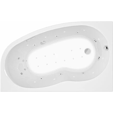 ALLIBERT Baignoire Balnéo ELBA DUO DROITE INTENSEA - Massage Eau + Air - Chromothérapie 160 X 100 Cm - Blanc