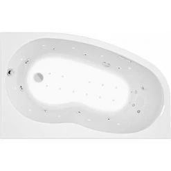 ALLIBERT Baignoire Balnéo ELBA DUO GAUCHE INTENSEA - Massage Eau + Air - Chromothérapie 160 X 100 Cm - Blanc