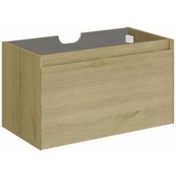 ALLIBERT Meuble Sous-vasque 80 Cm à Suspendre FANGORN 2 Tiroirs 80 X 45 X 46 Cm - Couleur Chêne - Chêne Sona