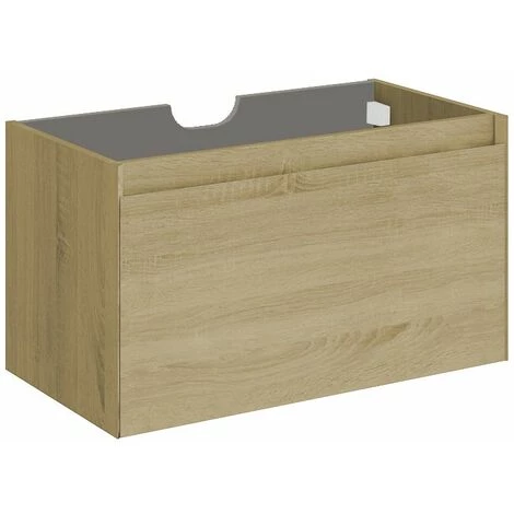 ALLIBERT Meuble Sous-vasque 80 Cm à Suspendre FANGORN 2 Tiroirs 80 X 45 X 46 Cm - Couleur Chêne - Chêne Sona