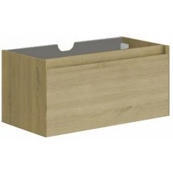 ALLIBERT Meuble Sous-vasque 100 Cm à Suspendre FANGORN 2 Tiroirs 100 X 45 X 46 Cm - Couleur Chêne - Chêne Sona