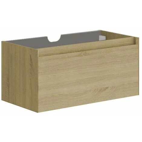 ALLIBERT Meuble Sous-vasque 100 Cm à Suspendre FANGORN 2 Tiroirs 100 X 45 X 46 Cm - Couleur Chêne - Chêne Sona