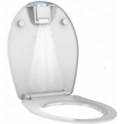 ALLIBERT Abattant WC En Thermodur Avec éclairage LED NIGHTY 2 - Blanc Brillant - 37,2 X 6,7 X 46,5 Cm - - Blanc