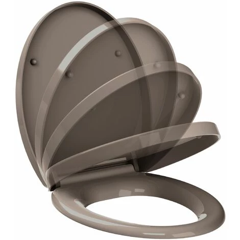 ALLIBERT Abattant WC à Fermeture Progressive Et Déclipsable EKLA Taupe Brun - Taupe Brun – Image 3