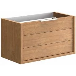 ALLIBERT Meuble Sous-vasque 80 Cm à Suspendre SORENTO - 2 Tiroirs - 80 X 47,2 X 46 Cm - Couleur Chêne Huilé - Chêne Kendal Huilé