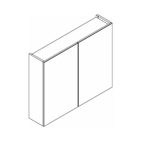 ALLIBERT Armoire De Toilette Avec Miroir Et Prise LOOK 80 Cm Blanc Alpin Brillant - Blanc Alpin – Image 3