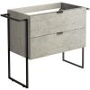 ALLIBERT Meuble Sous-vasque 80 Cm FAKTORY - 2 Tiroirs à  Fermeture Progressive Béton Minéral - Béton Minéral
