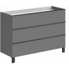 ALLIBERT Meuble Sous-vasque 120 Cm à  Poser SANTIAGO 3 Tiroirs Fermeture Progressive - Gris Onyx - 120 X 75 X 46 Cm - Gris Onyx Mat
