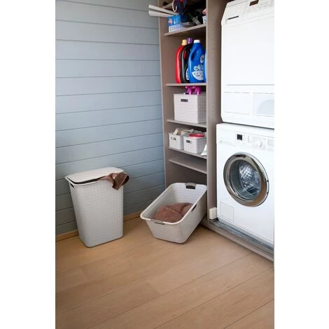 ALLIBERT Panier À Linge Curver Lingo Blanc 55L - Blanc Cassé – Image 2