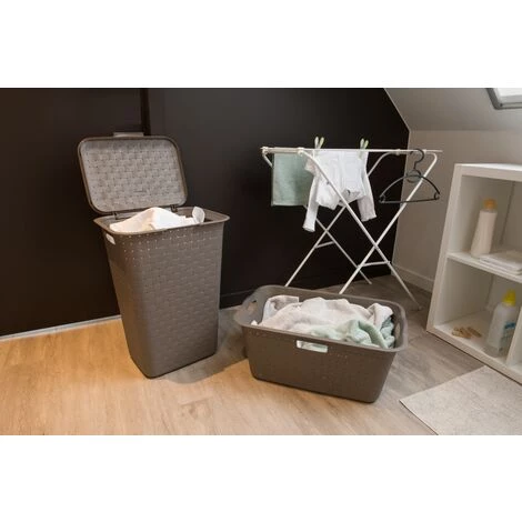 ALLIBERT Panier À Linge Curver Lingo Blanc 55L - Blanc Cassé – Image 4