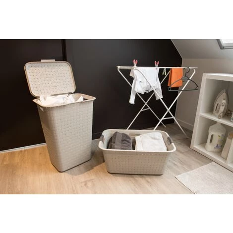 ALLIBERT Panier À Linge Curver Lingo Blanc 55L - Blanc Cassé – Image 5