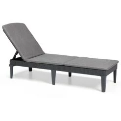 Chaise Longue Avec Coussin Jaipur Graphite Allibert - Gris